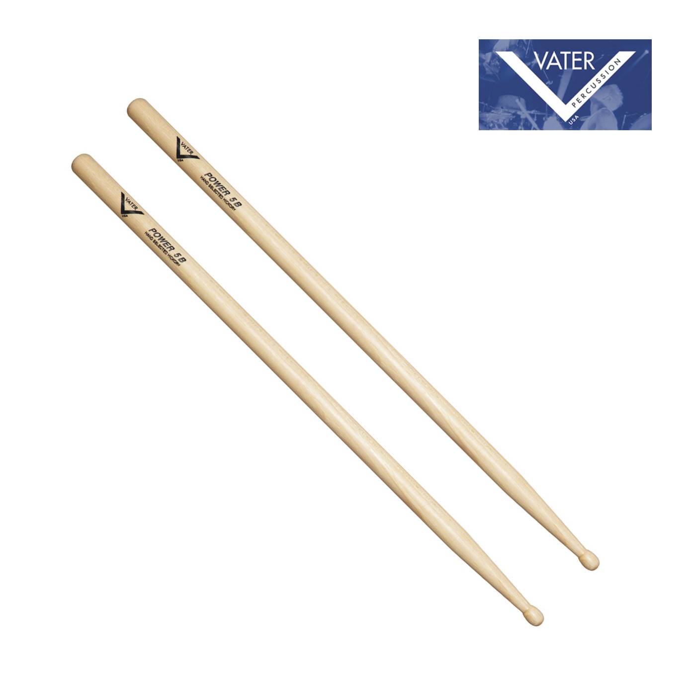 VATER - 5B POWER Hickory 베이터 파워5B 히코리 드럼스틱 VHP5BW